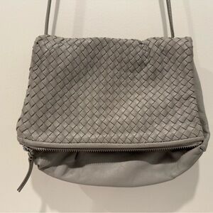 COS Woven Leather Crossbody Bag - Gray
